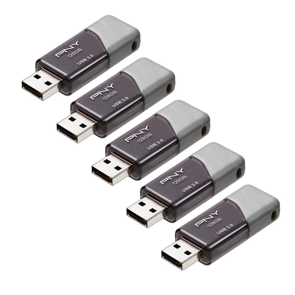 PNY 128GB Turbo Attaché 3 USB 3.0 Flash Drive 5-Pack Up to 100MB/s Read